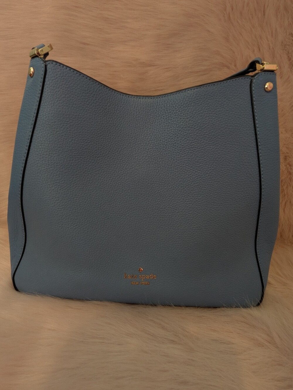 kate spade Blue Gray Pebbled Leather Hobo Bag